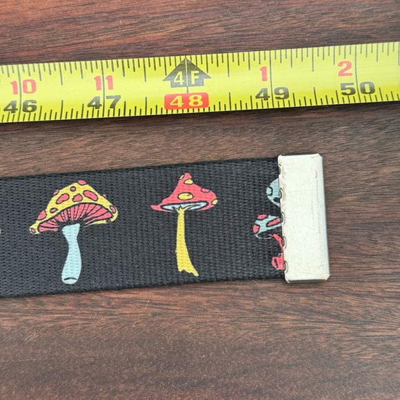 Black Belt with Colorful Mushroom Design - Picture 8 of 8
